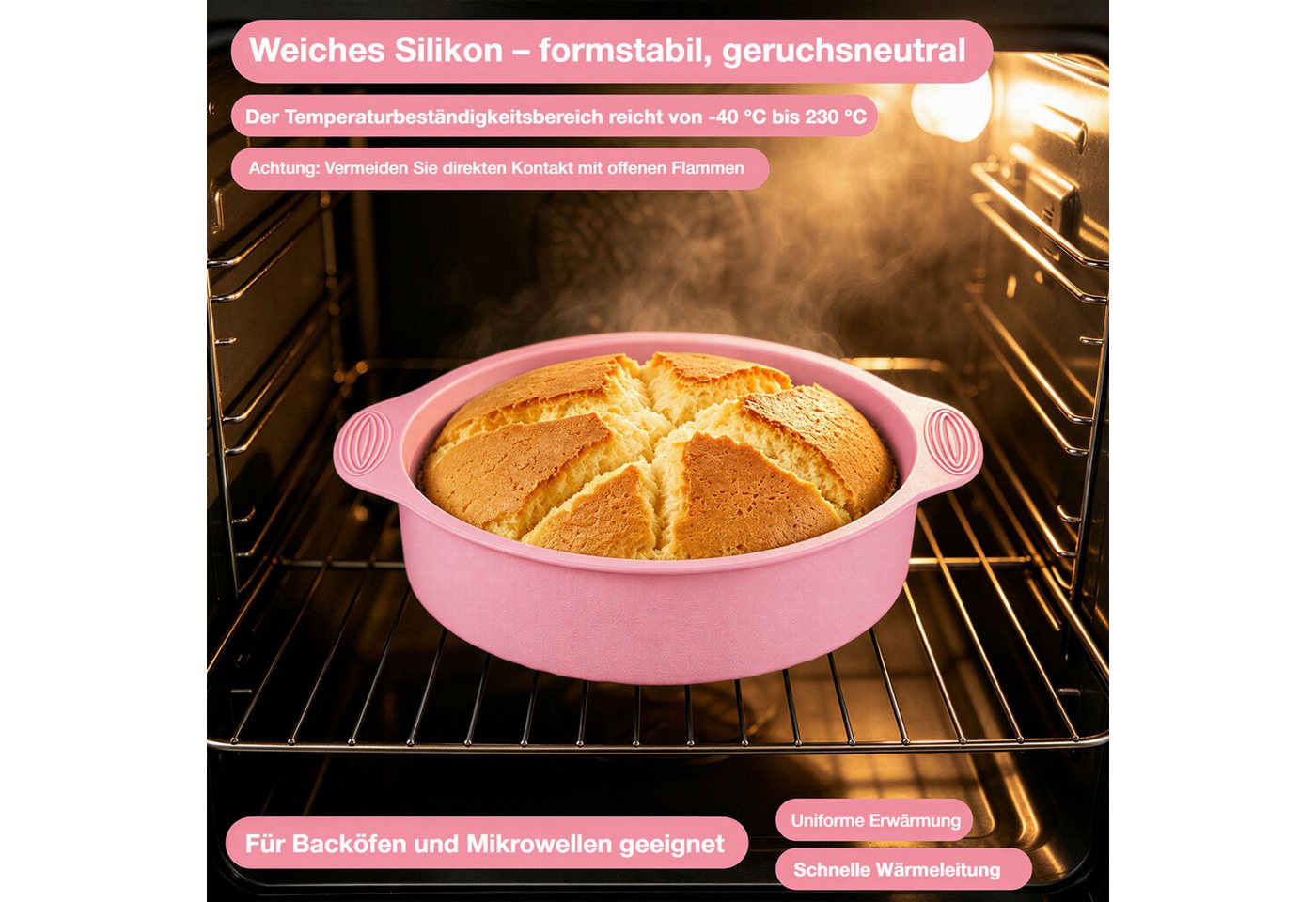 BlingBin Backform 8 Stück Silikon Backformen Set, Kuchenform Muffinform für Backen, (8er Set 8-tlg), Antihaft Springform mit Backpinsel Silikonspatel für Muffin – Bild 5 von 5