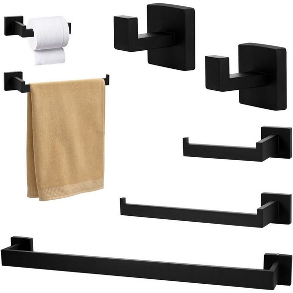 BlingBin Badezimmer-Set Edelstahl Matt Handtuchhalter Set 5 Stücke 60CM Handtuchhalter, (5tlg, 5-St), 5-teiliges Bad Hardware Set, Perforiert, Wandmontage, Küch