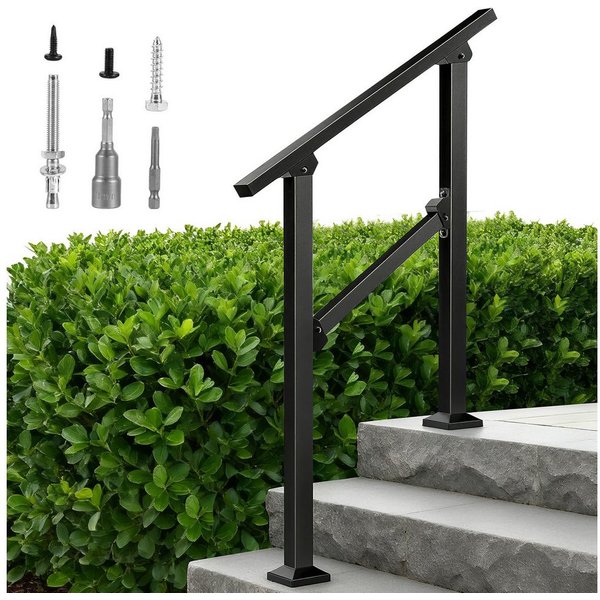 BlingBin Brüstungsgeländer Aussentreppenhandlauf, Geländer Hauseingang, Treppenhandlauf-Set, 67.3 cm Länge, 91.5 cm Höhe, Treppengeländer Seitliche Montage, Ein