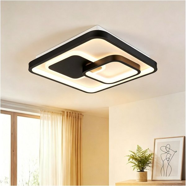 BlingBin Deckenleuchte LED Moderne 30W, 3000K/4500K/6500K 3000LM LED Deckenlampe, mit Memory Funktion, LED fest integriert, Neutralweiß, Warmweiß, Tageslichtwei
