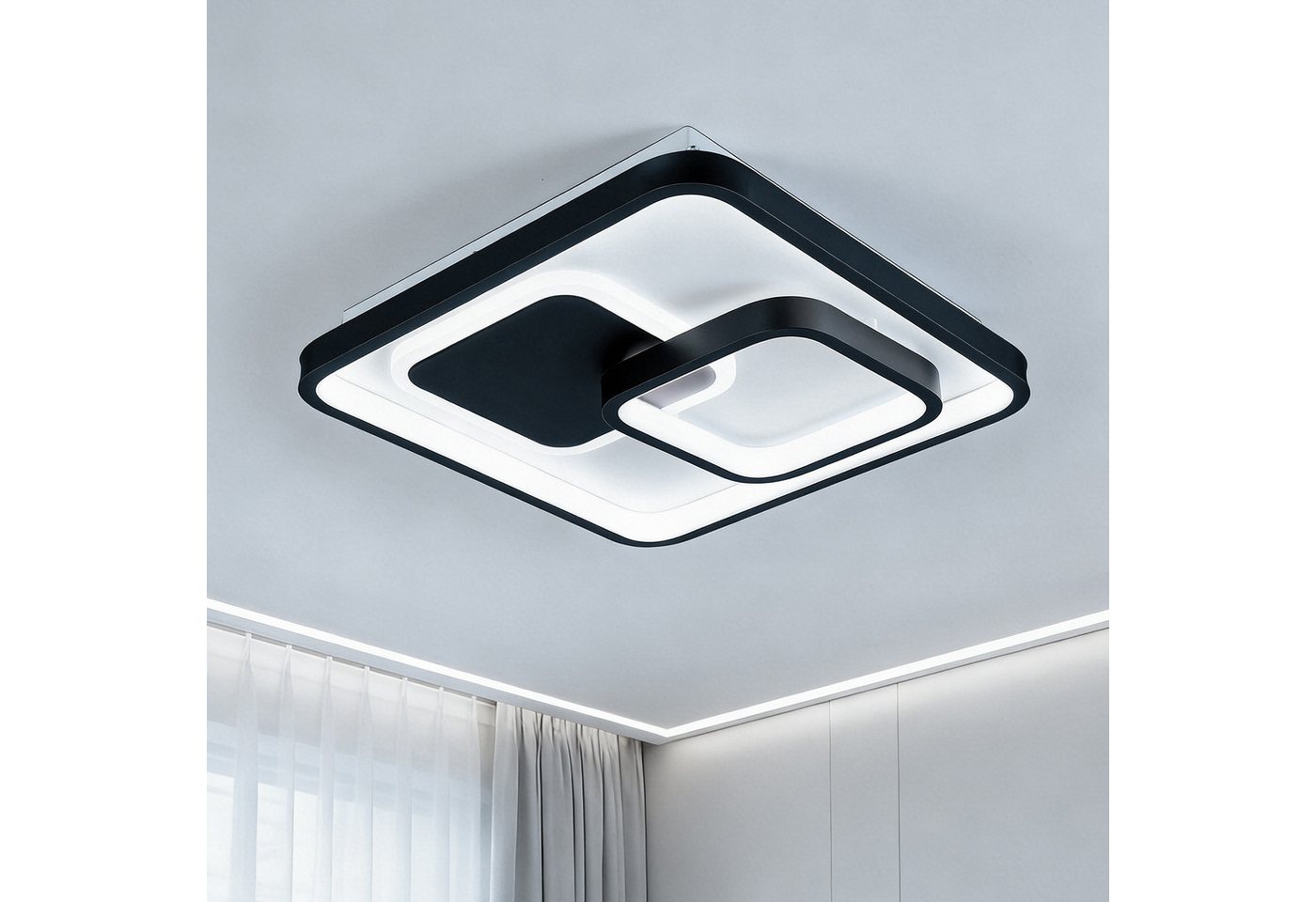 BlingBin Deckenleuchte LED Moderne 30W, 3000K/4500K/6500K 3000LM LED Deckenlampe, mit Memory Funktion, LED fest integriert, Neutralweiß, Warmweiß, Tageslichtwei – Bild 2 von 5