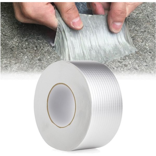 BlingBin Dichtungsband Selbstklebendes Aluminium Butyl-Reparaturband, (1 Stück, 1-St., 5 cm x 5 m x 1 mm), wasserdicht zum Abdichten und Befestigen gegen Undich
