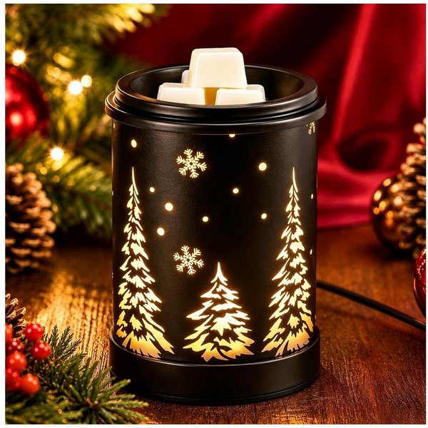 BlingBin Duftlampe Elektrische Duftlampe mit eingravierter Weihnachtsbaum-Gravur (1 Stück, 1 St., 15 × 10,3 × 10,3 cm), Aromalampe als Weihnachtsdekoration für 