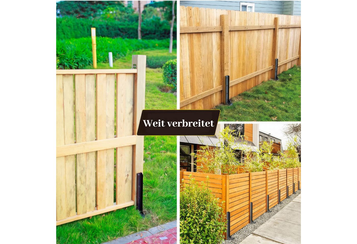 BlingBin Einschlagbodenhülse 2 Stück Einschlaghülse/Pfostenanker Set Zaunpfosten-Reparaturset (2er Set, 2 St., 2 Stück), Feste Anker Bodennägel zur Reparatur od – Bild 2 von 5