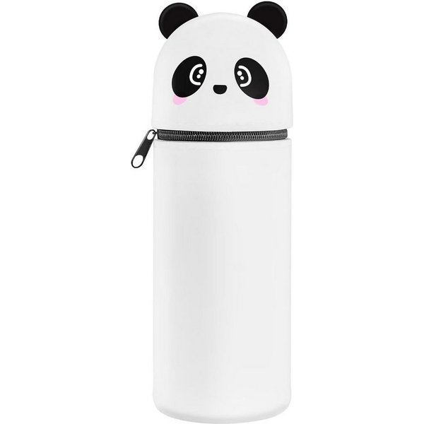 BlingBin Federmäppchen 2-in-1 Schulmäppchen Stiftbehälter aus weichem Silikon, Panda-Thema, (1 Stück, 1-tlg., 19 x 7 cm), Tischstifthalter Mäppchen Reißverschlu