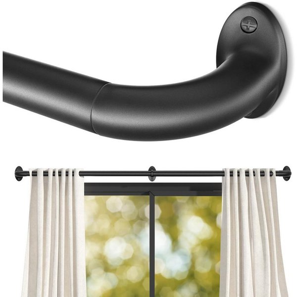 BlingBin Gardinenstange Industrielle ausziehbare Metallstange rostfest, verstellbar 120–212 cm, Ø 25 mm, ausziehbare, verschraubt, Metall, für Ösenvorhänge, dop