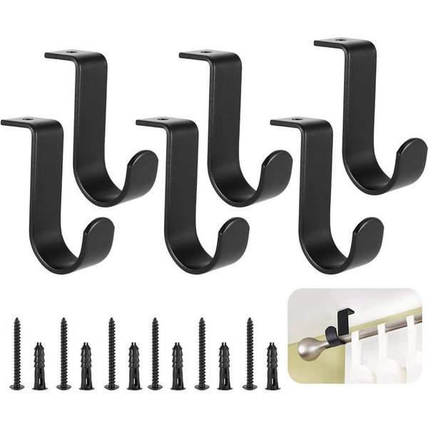 BlingBin Gardinenstangenhalter Deckenhalterung Vorhangstange Halter, Metall Gardinenstange Halterung, Vorhangstange, Gardinenstange, (6er Set, 6-St., 5.5*2*6.5 