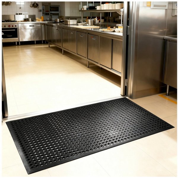 BlingBin Gummimatte Antirutschmatte, Fußmatten, Entwässerungsmatte, Drainagematte, 1er Set, 1-St., Abmessungen: 60 x 90 cm, Rutschfeste Schmutzfangmatte für Hau
