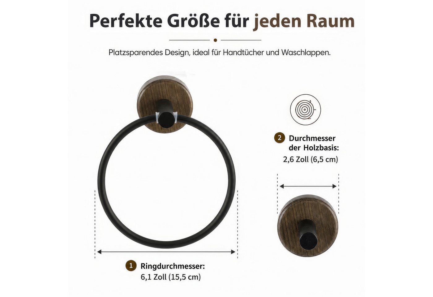 BlingBin Handtuchring Handtuchring ohne Bohren, Wand-Handtuchhalter mit Klebemontage, Wandmontage Bad & Küche Handtuchhalter mit Starkem Klebstoff – Bild 2 von 5