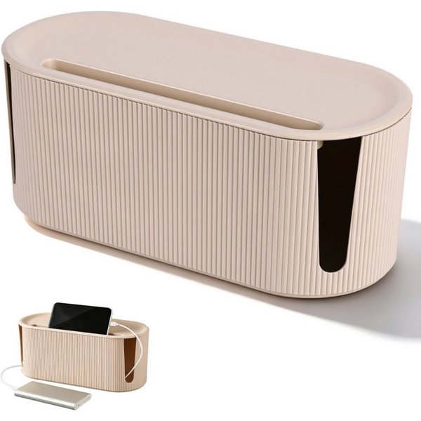 BlingBin Kabelbox Steckdosenbox Kabelmanagement Box Cord Organizer Box Aufbewahrungsbox, (1 Stück, 1-tlg., Verstecken und Ordnen von Kabeln,31x13.5x12.5cm), Dra