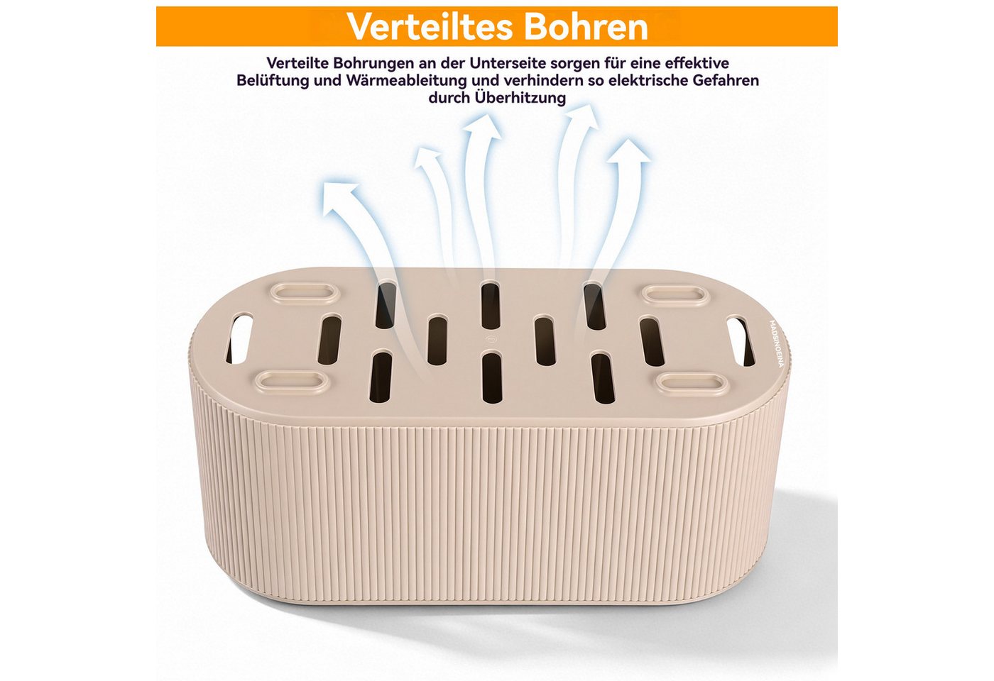 BlingBin Kabelbox Steckdosenbox Kabelmanagement Box Cord Organizer Box Aufbewahrungsbox, (1 Stück, 1-tlg., Verstecken und Ordnen von Kabeln,31x13.5x12.5cm), Dra – Bild 2 von 5