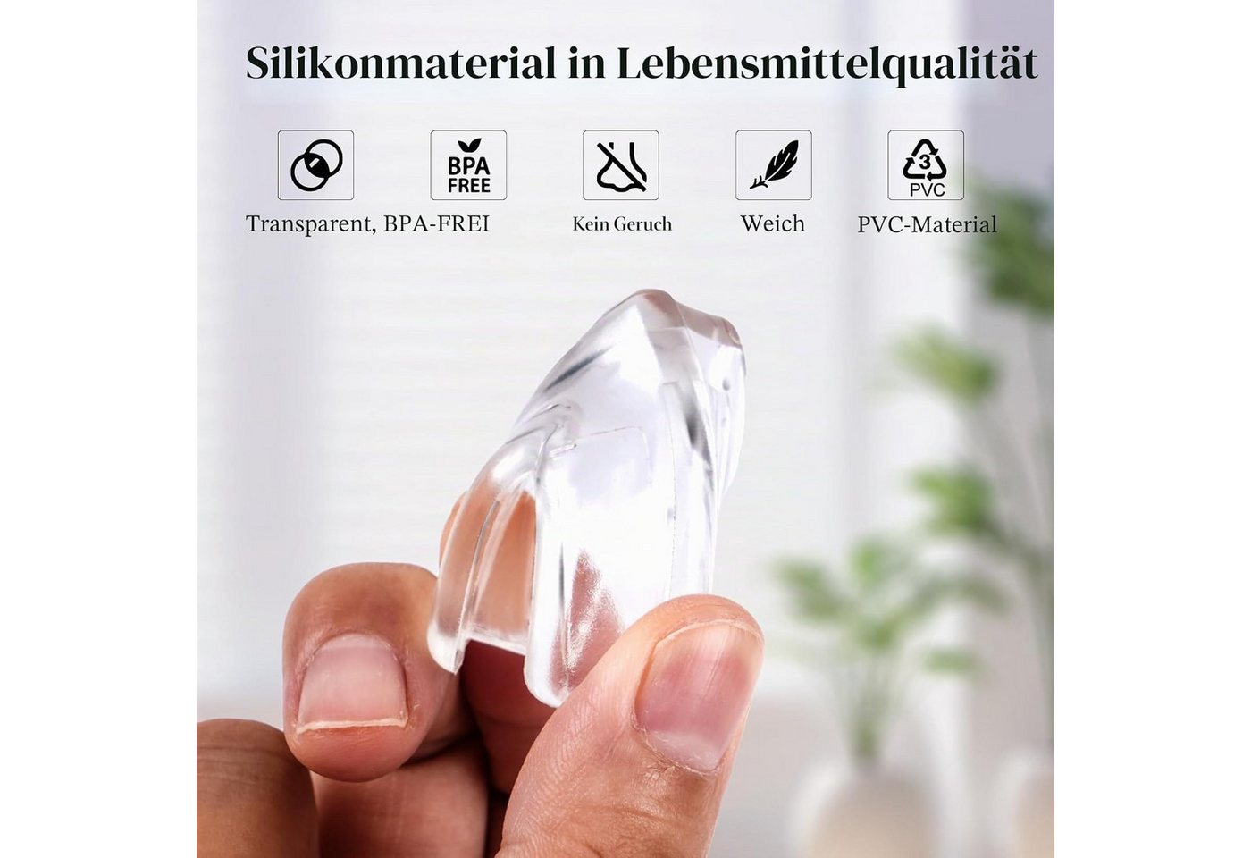 BlingBin Kindersicherung 20 Stück transparenter Eckenschutz selbstklebend,L‑, T‑ und rundförmig, weicher Tischkantenschutz, babyfreundliche Kindersicherung für  – Bild 4 von 5