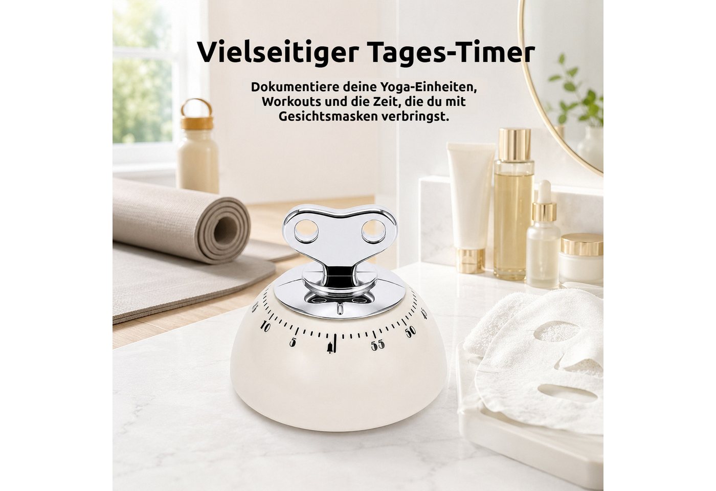 BlingBin Küchentimer Magnetischer mechanischer Küchentimer 60 Min, Eieruhr mit lautem Alarm Kurzzeitwecker für Küche, Büro und Studium – Bild 3 von 5
