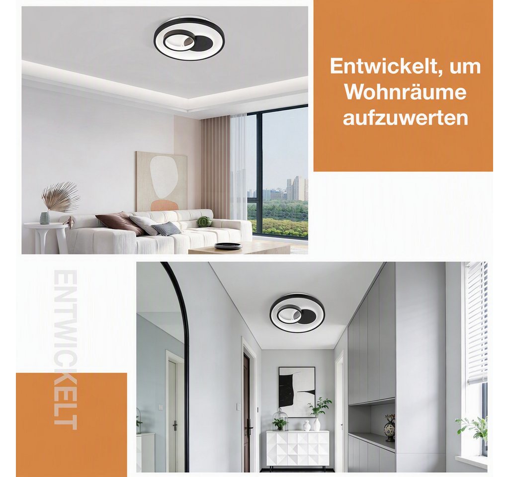 BlingBin LED Deckenleuchte Ø30cm Dimmbar Deckenlampe 30W, Runde 3000LM, 30W, LED fest integriert, Neutralweiß, Warmweiß, Kaltweiße, LED fest integriert, 3000-65 – Bild 4 von 5