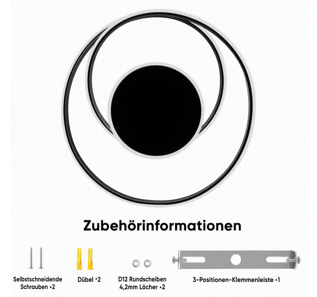 BlingBin LED Deckenleuchte 44W LED Deckenlampe, 3000K Warmweiß Modern, LED fest integriert, Tageslichtweiß, Spiralform aus verschlungenen für Wohnzimmer Küche F – Bild 4 von 5