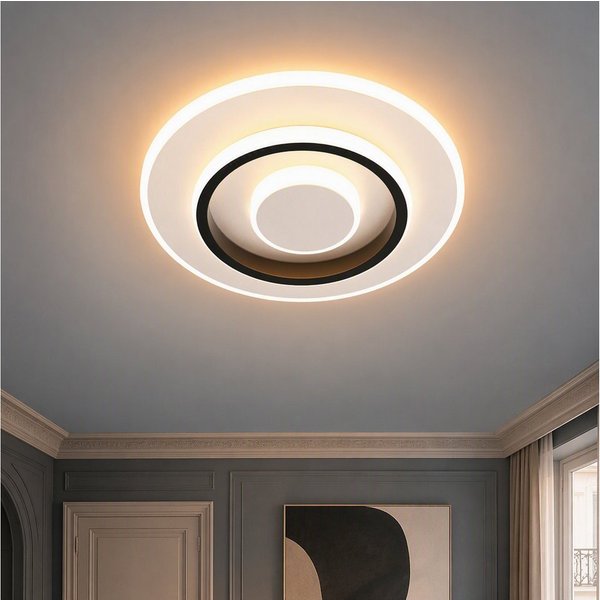 BlingBin LED Deckenleuchte Dimmbar Deckenlampe LED Moderne 22W Runde/Quadrat, D24xH5cm, LED fest integriert, Neutralweiß, Kaltweiß, 22 W 1496 lm, ultraflach 5 c