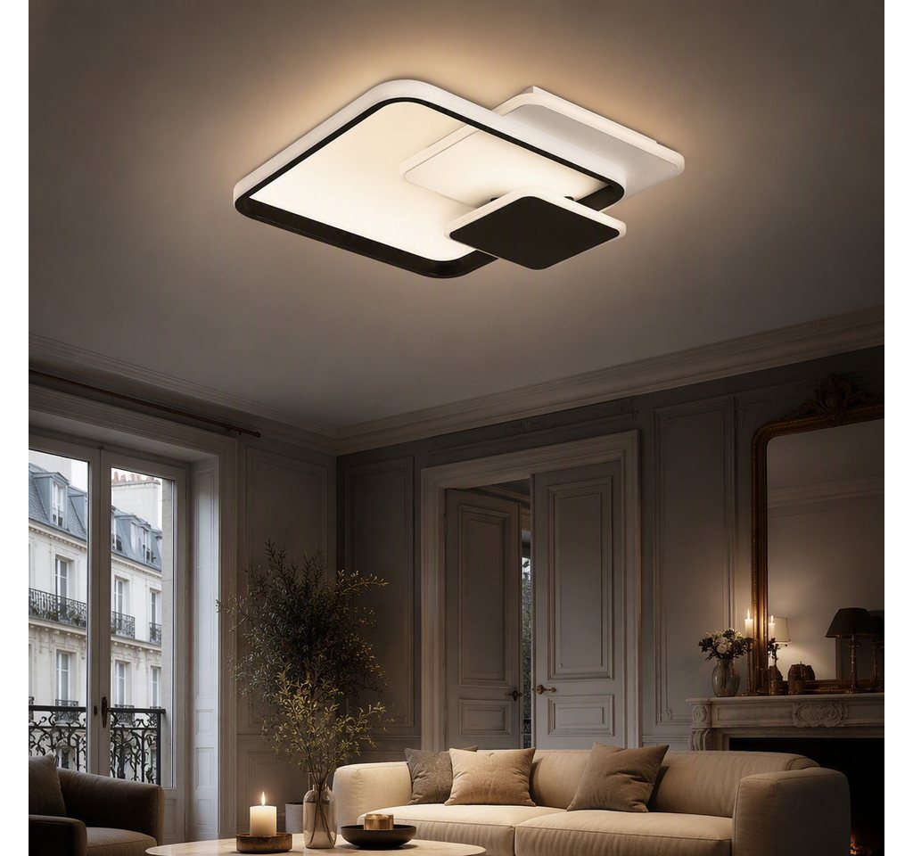 BlingBin LED Deckenleuchte dimmbar im 3Quadrat-Design, 35 W, Deckenlampe mit Bluetooth-App, 3Quadrat-Design, LED fest integriert, Warmweiß, Kaltweiß, Neutralwei – Bild 2 von 5