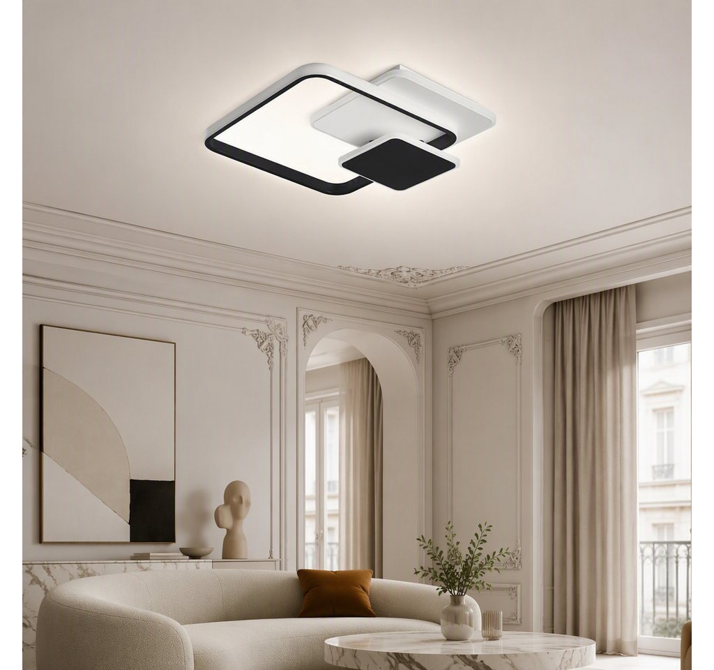 BlingBin LED Deckenleuchte dimmbar im 3Quadrat-Design, 35 W, Deckenlampe mit Bluetooth-App, 3Quadrat-Design, LED fest integriert, Warmweiß, Kaltweiß, Neutralwei – Bild 3 von 5