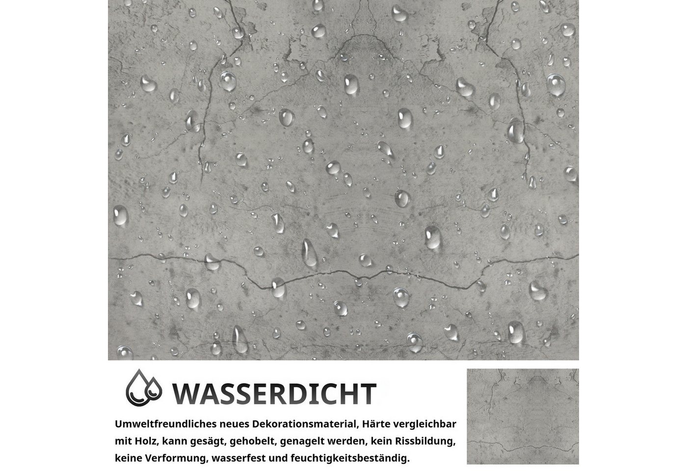 BlingBin Möbelfolie Selbstklebende abziehbare Folie mit Beton-Rissoptik in Grau 40×300 cm, (1 Stück, 1St.}, 40x300cm), Zement-Optik für Möbel, Küchenrückwände u – Bild 3 von 5
