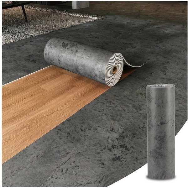 BlingBin Möbelfolie Selbstklebende abziehbare Folie mit Beton-Rissoptik in Grau 40×300 cm, (2er Set, 2St.}, 40x300cm), Zement-Optik für Möbel, Küchenrückwände u
