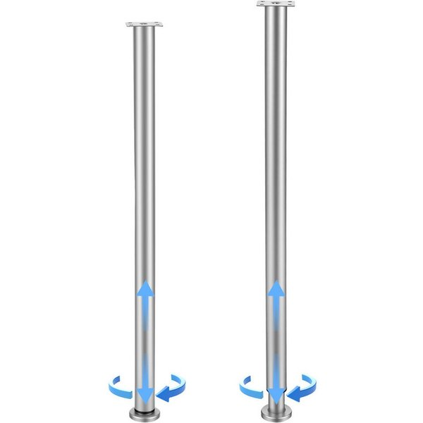 BlingBin Möbelfuß Höhenverstellbare Tischbeine Edelstahl, rutschfest, robust & langlebig, (2er Set, 2-St., Verstellbare Tischbeine 720–1100 mm, Ø50 mm), Möbelbe
