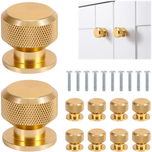 BlingBin Möbelknopf 10 Stück 30mm Aluminiumlegierung Möbelknöpfe Schrankknöpfe (10 Stück, 10-St., Einloch-Design), Gerändelte Schrankgriffe, Vintage Küchengriff