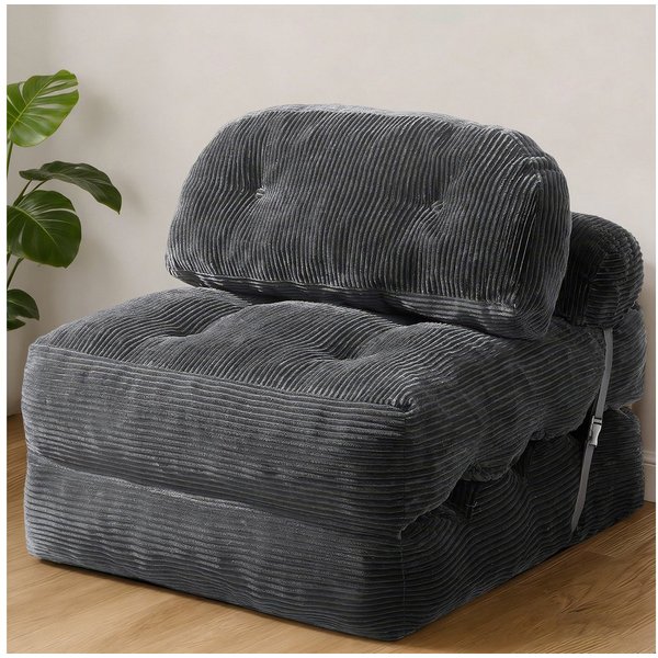 BlingBin Schlafsofa Schlafsessel Klappsofa 1-Sitzer mit Bettfunktion, 1 Teile, Schaumstoffflocken-Füllung, platzsparend