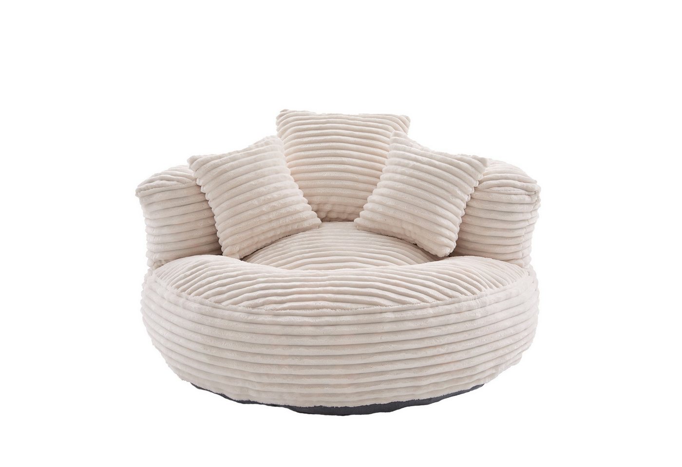 BlingBin Sitzsack Cordstoff-Sofa, Lazy Sofa (Sofa, 1 St., 108 x 108 x 52 cm), Mit drei Kissen, für Erwachsene und Kinder gleichermaßen geeignet – Bild 2 von 5