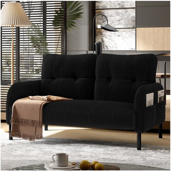 BlingBin Sofa 2-Sitzer Sofa Polstersofa Loungesofa mit Hohe Rückenlehne, 1er Set 1 Teile, Cordstoff, für Homeoffice-Lounges, 120x75x79 cm