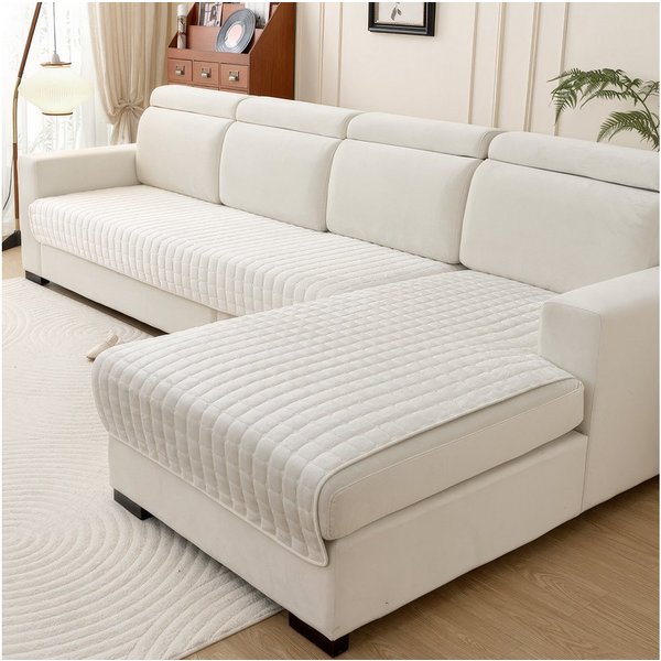 BlingBin Sofabezug Flanell Sofabezug 1 2 3 4 Sitzer Sofa Überzug Couch Überwurfdecke, Ecksofa Sofa Couch Überwurfdecke,Rutschfest Abdeckung für Wohnzimmer
