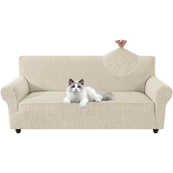 BlingBin Sofabezug Sofahusse 2/3 Sitzer Stretch, Rutschfester Sofaüberzug, Kratzfester Sofa Überzug mit Elastischem Bund,Waschbar