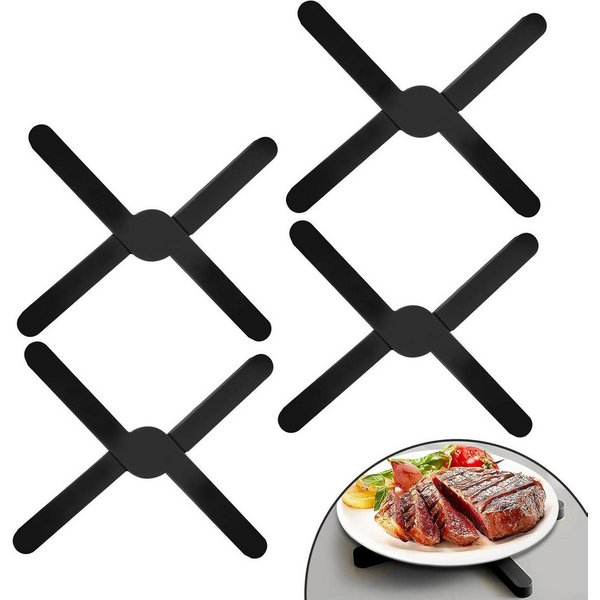 BlingBin Topfuntersetzer 4 Stücke Silikon Topfuntersetzer Hitzebeständiger Topflappen, Zubehör für Topf, 4 Stück Set, 4-tlg., rutschfeste Faltbare Silikon-Unter