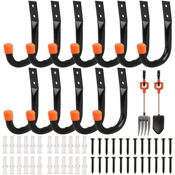 BlingBin Wandhaken 12 Stück robuste Garagenaufbewahrungshaken, Speicher Utility Haken, Für Garagen,Keller, (1 Stück, 12-St., 12*9cm), Garage Speicher Utility Ha