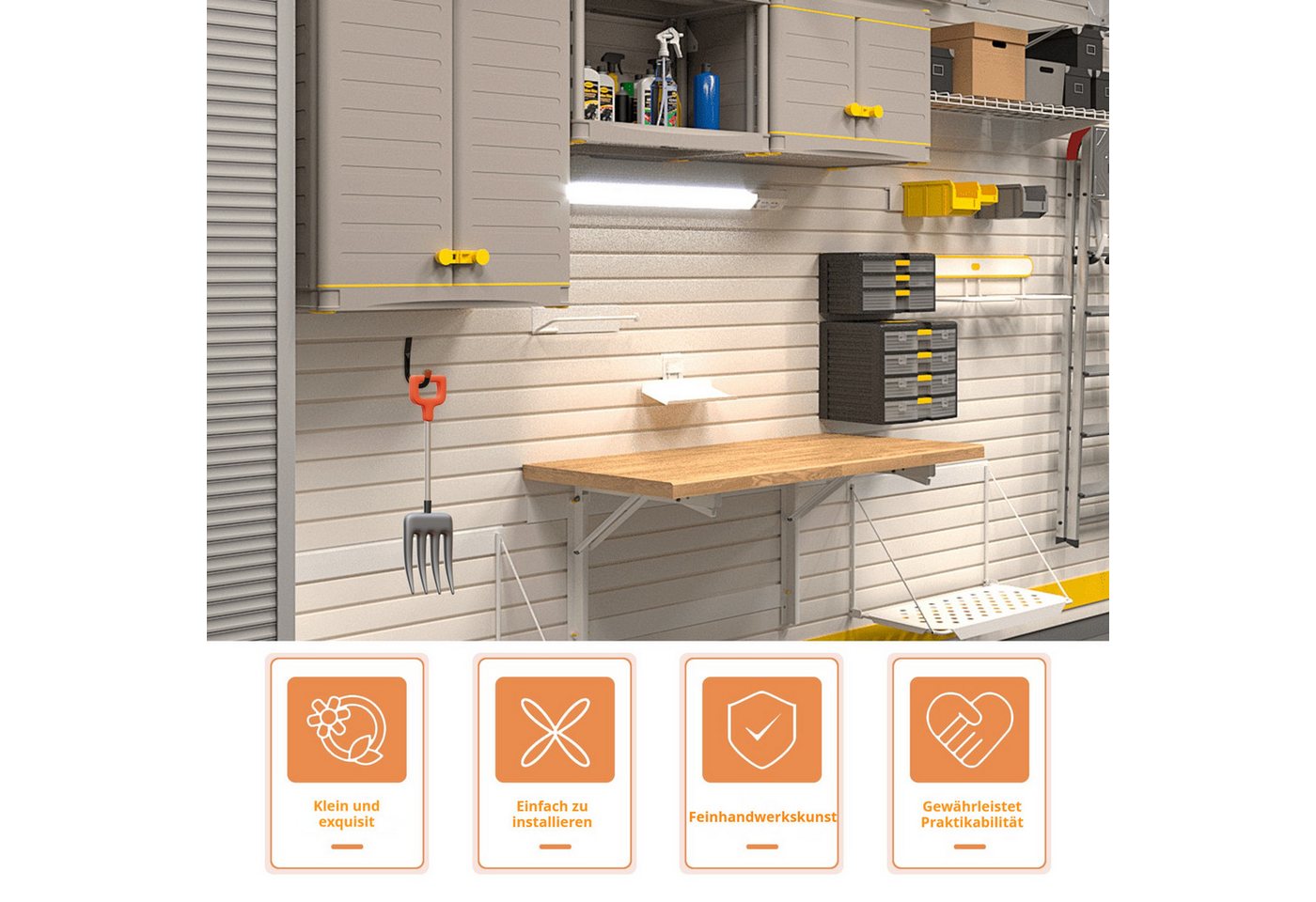 BlingBin Wandhaken 12 Stück robuste Garagenaufbewahrungshaken, Speicher Utility Haken, Für Garagen,Keller, (1 Stück, 12-St., 12*9cm), Garage Speicher Utility Ha – Bild 5 von 5