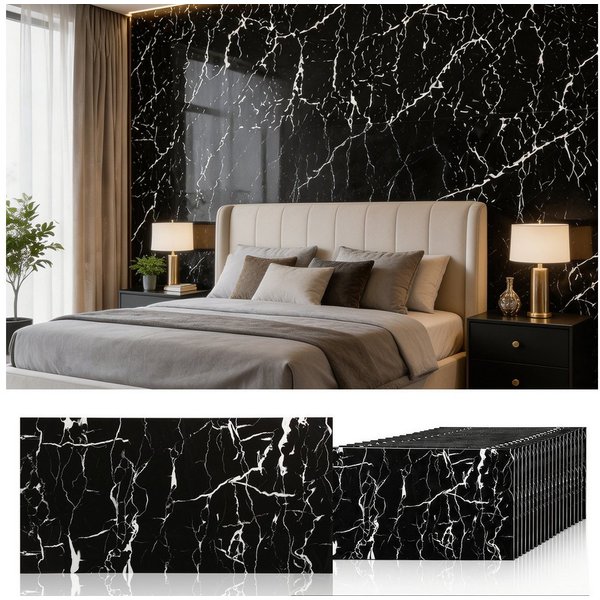 BlingBin Wandpaneel 20 Stück Wandaufkleber selbstklebend, klebepaneele 60 x 30 cm, BxL: 30x60 cm, 0,18 qm, (20er Set Wandpaneele, 20-tlg., wanddekor) wandverkle