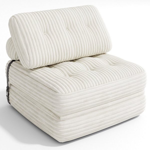 Blishom 1,5-Sitzer Faltbares Schlafsofa aus Cord, 2-in-1, Liegefläche 170 x 85 cm, Kompakter Sitzplatz und Gästebett für kleine Räume