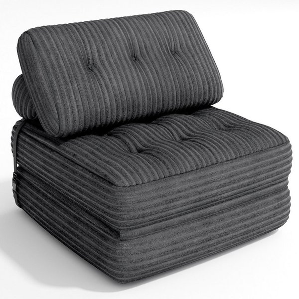 Blishom 1,5-Sitzer Faltbares Schlafsofa aus Cord, 2-in-1, Liegefläche 170 x 85 cm, Kompakter Sitzplatz und Gästebett für kleine Räume