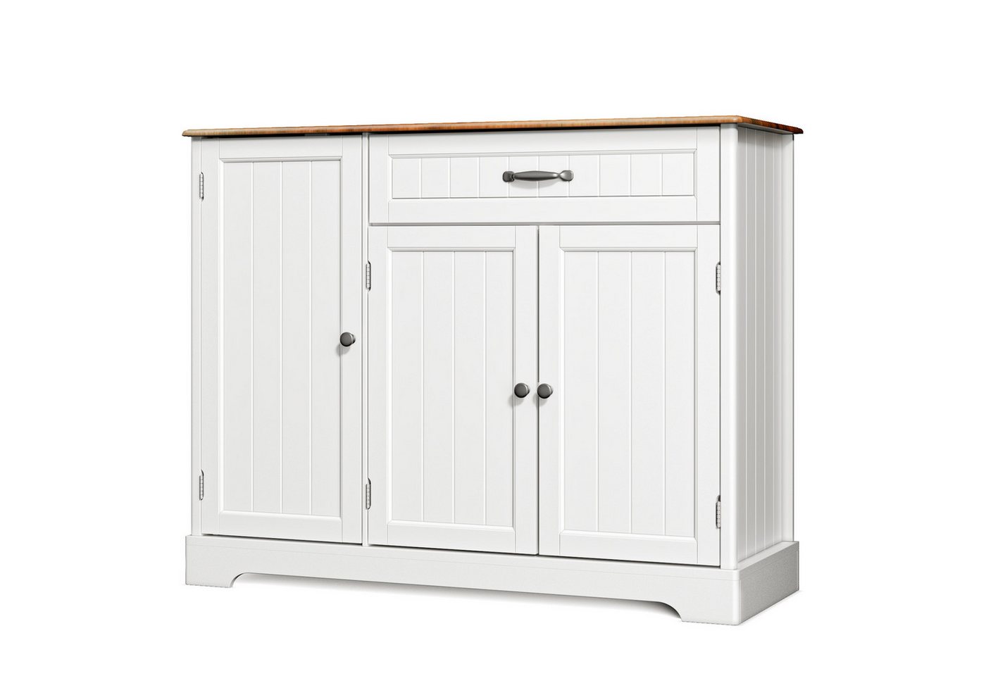 Blishom Sideboard Küchen-Sideboard mit 1 Schublade, 3 Türen und Türablagen, Zusätzliche Fächer für Gewürze, Vorräte und Küchenzubehör – Bild 3 von 5