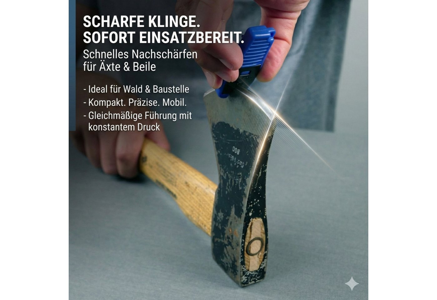 BLITZSCHÄRFER MADE IN GERMANY Messerschärfer Miniblitz Messerschärfer Messerschleifer manuell tragbar, Hochwertige 4-fach wendbare Schärfeinsätze aus Hartmetall – Bild 4 von 5