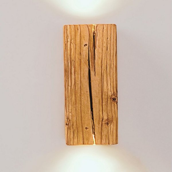 Blockholz-Schmiede Wandleuchte Altholz LED Wandleuchte Handgefertigte Deutsche Qualität Dimmfunktion, mit Schalter nicht dimmbar, LED wechselbar, GU10, Warmweiß