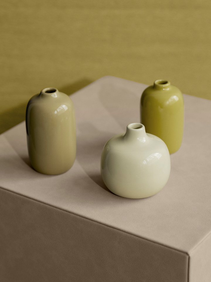 blomus Dekovase 3er Set -CEOLA- Blumenvase, Keramikvase: modernes Design (Set, 3 St., 3x Vase), widerstandsfähiges Keramik, Unikat, natürliches Design – Bild 2 von 2