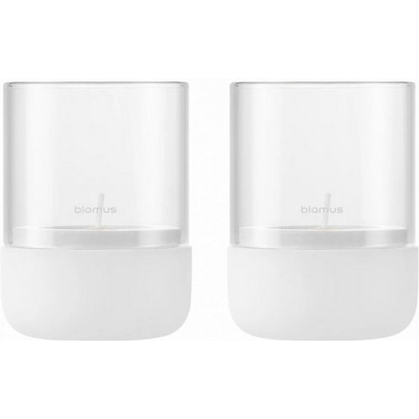 blomus Windlicht -CALMA- Glas Kerzenhalter, Stimmungslicht: modernes Deko-Design (2 St., SIZE XS), Exklusive Betonoptik, Handgefertigt, Verschiedene Größen & Fa