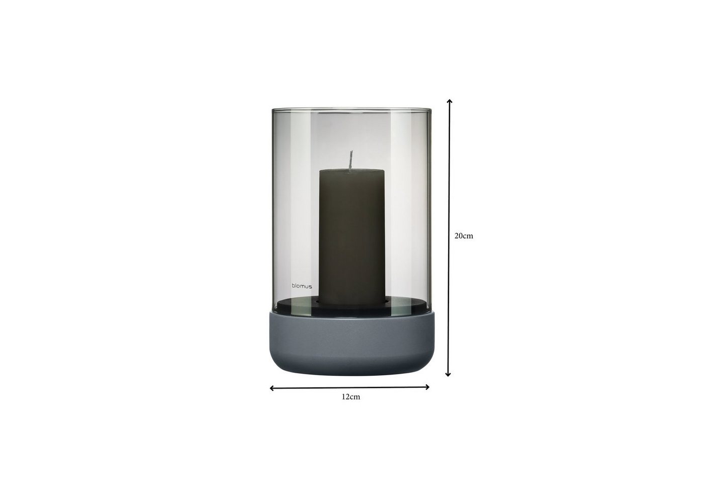 blomus Windlicht -CALMA- Glas Kerzenhalter, Stimmungslicht: modernes Deko-Design (1 St., SIZE M), Exklusive Betonoptik, Handgefertigt, Verschiedene Größen & Far – Bild 3 von 5