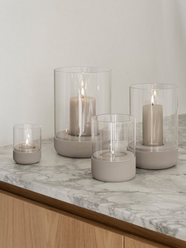blomus Windlicht -CALMA- Glas Kerzenhalter, Stimmungslicht: modernes Deko-Design (1 St., SIZE M), Exklusive Betonoptik, Handgefertigt, Verschiedene Größen & Far – Bild 3 von 4