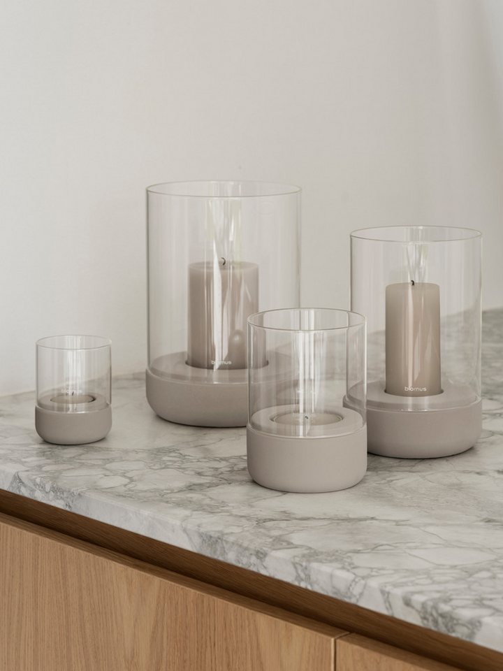 blomus Windlicht -CALMA- Glas Kerzenhalter, Stimmungslicht: modernes Deko-Design (1 St., SIZE M), Exklusive Betonoptik, Handgefertigt, Verschiedene Größen & Far – Bild 4 von 4