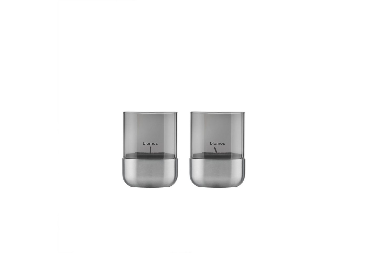 blomus Windlicht -CALMA- Kerzenhalter, Stimmungslicht: Design Edelstahloptik matt (2 St., 2er Set bei XS-Version), Glas/Edelstahl Kombination – Bild 2 von 4