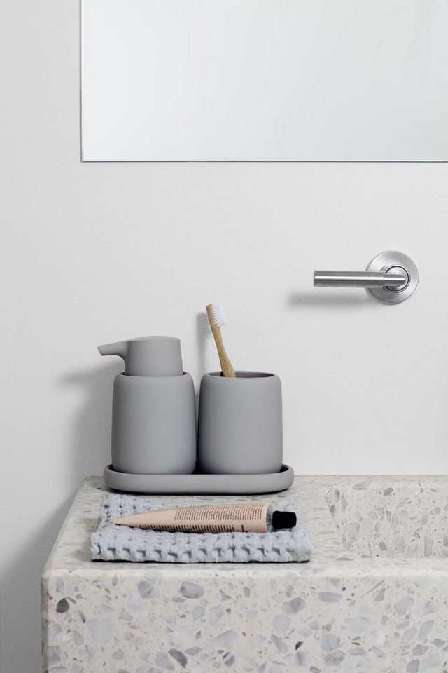 blomus Zahnputzbecher -SONO- Zahnbürstenbecher: Edle Keramik mit Soft-Touch-Oberfläche, Hochwertig, Soft-Touch, Keramik, Glasiert, 11cm, 300ml – Bild 2 von 4