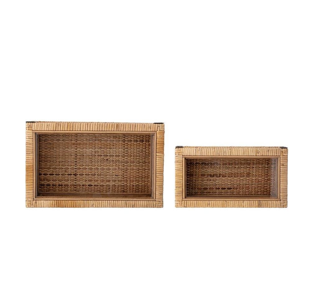 Bloomingville Aufbewahrungsbox Lally (2er Set, 1 St., Schachteln), Rattan Natur Dekobox Aufbewahrung – Bild 4 von 5