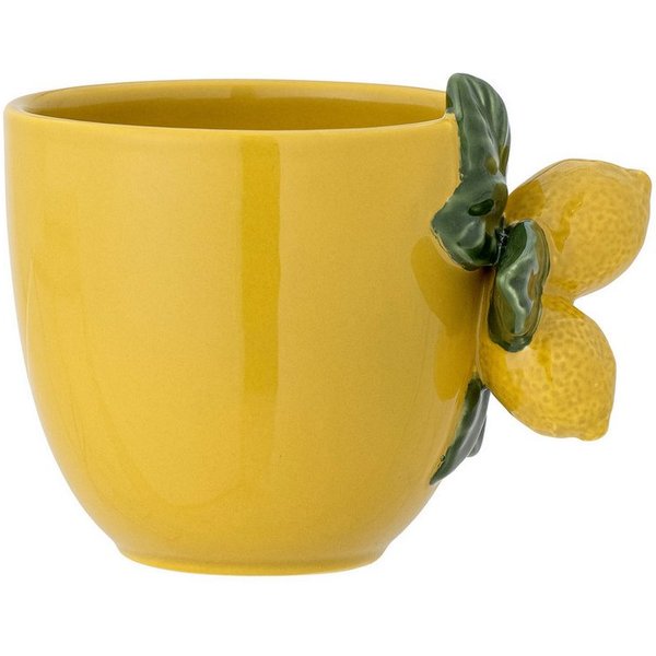 Bloomingville Tasse Limone, Steingut, mit handverzierten Zitronendetails