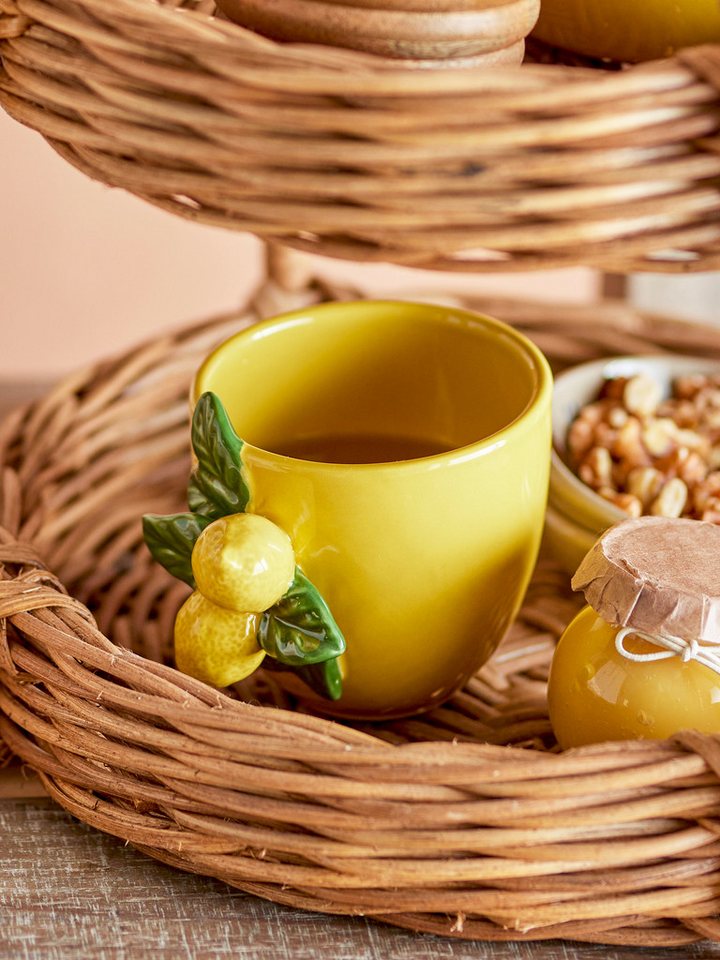 Bloomingville Tasse Limone, Steingut, mit handverzierten Zitronendetails – Bild 3 von 4